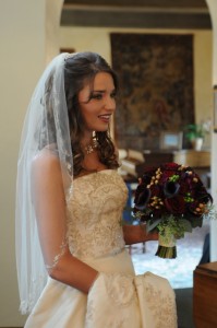 A Fall Bouquet Burgundy Callas, Roses, Dahlias, and Hypericum Berries Gorgeous Fall Bridal Bouquet